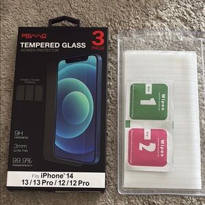 Black Tempered Glass Screen Protector for iPhone 14/13/12